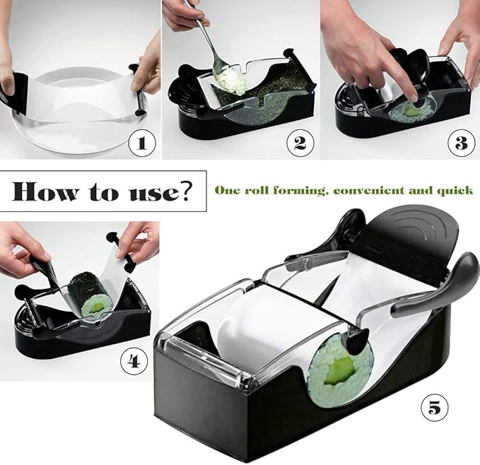 Generic Kitchen Gadget DIY Sushi Make Tool Kitchen Accessories Sushi Roll Machine Sushi Maker Roller Home Decorative, Silver