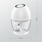 Portable Electric Garlic Chopper, 450ML Large Volume Cordless Mini Food Processor with USB Charging,304 Stainless Steel Sharp Blades,for Onion, Garlic, Ginger, Baby Food,Meat,Spices BPA-Free