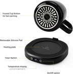 Coffee Mug Warmer & Simple Pure Black Mug Set, Electric Cup Warmer with Auto Shut Off, 4 Temperature Setting Smart Beverage Warmer, 8-Hours Auto Shut Off (Simple Pure Black Mug)