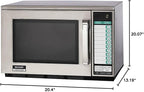 Sharp R-22GT Commercial Microwave Oven, Heavy Duty, 1200 Watt, 0.70 cu. ft. Capacity, Stainless Steel, 20 Program Inputs, 11 Power Levels, Express Defrost, 3-Stage Cooking, Digital Display