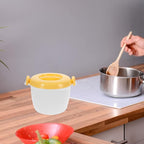 SHERCHPRY Microwave Rice Cooker Small 4 Cup Multifunctional Microwaveable Rice Steamer with Locking Lid for Cooking Vegetables Noodles Compact Kitchen Appliance 7.87X7.87X6.10In