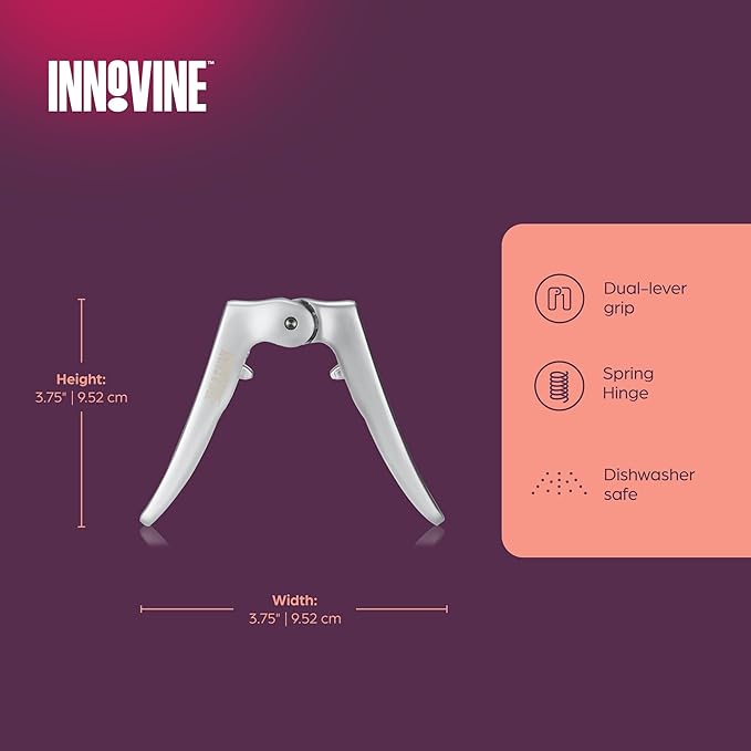 Innovine Champagne Opener, Dual Lever Grip Sparkling Wine Opener for Effortless Cork Removal Perfect for Housewarming, Birthday, Wedding, Home Bar, Kitchen, Bar Cart Accessories, Set of 1