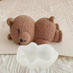 Lying Bear Fondant Mold Chocolate Molds Silicone, 3D Silicone Animal Mold for DIY Fondant, Dessert Baking, Jello, Candy, Cake Baking Decorating, Ice Cube, Soap,Resin