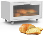 LOHASOK Bread Box for Kitchen Countertop Farmhouse Bread Holder Bread Storage Wooden Bread Container White