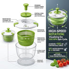 Salad Spinner-Lettuce Spinner | Best Fruit Washer With Fruit Washer Spinner Bowl, Easy-Spin Handle, 5QT