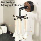 Wall Mounted Rotating Hooks with Suction Cup, Upgraded Suction Cup Hooks 360 Degrees Rotating Folding Adhesive Hooks,Multi-Hook Design for Kitchen Utensils, Tool-Free Installation (2PCS)