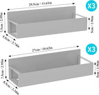 HuggieGems 6 Pack Magnetic Spice Storage Rack Organizer for Refrigerator and Oven, Gray Fridge Organizers and Storage