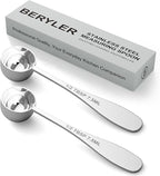 2PCS 1/2tbsp(1.5tsp, 7.5ml) Single Measuring Spoon, Stainless Steel Individual Teaspoon, Metal Measure Scoop with Gift Box