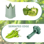 Pepper Seed Corers Remover, 3 Pack Fruit Pepper Corer Remover 2 in 1 Bell Pepper Corer Seed Remover Tool, Pepper Deseeder Bell Pepper Corers Tool Pepper Cutter for Vegetables