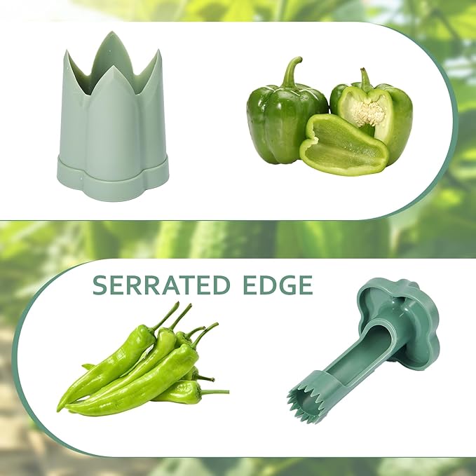 Pepper Seed Corers Remover, 3 Pack Fruit Pepper Corer Remover 2 in 1 Bell Pepper Corer Seed Remover Tool, Pepper Deseeder Bell Pepper Corers Tool Pepper Cutter for Vegetables