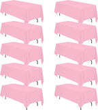BRILLMAX 10 Pack Pink Tablecloths 70 x 120 Inch for 6ft or 8ft Rectangle Tables - Rectangular Bulk Linen Polyester Fabric Washable Cloth Cover for Wedding Reception Banquet Birthday Party