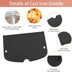7034 Cast Iron Griddle for Weber Traveler Portable Gas Grill, Grill Cooking Griddle Replacement Parts for Weber 9010001 Traveler Portable Gas Grill