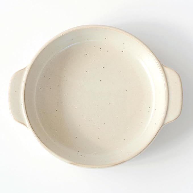 Santo Banko Ware Gratin Dish for One Person Capacity 13.5 fl oz (400 ml) Heat Resistant Pottery Oven Safe Direct Fire Microwave Dishwasher Safe Stackable Beige Made in Japan