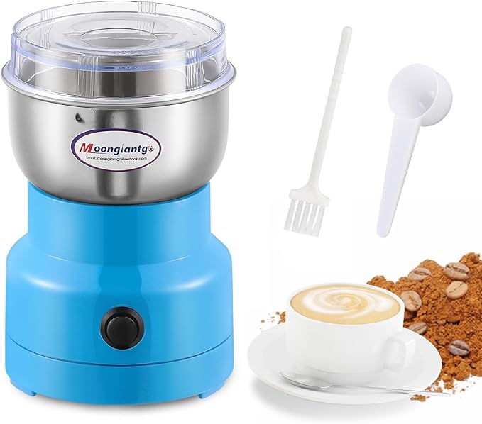 Moongiantgo Coffee Grinder Electric, Mini Spice Grinder, 200W 10s Fast Grinding, Dry Grain Mill for Spices Seeds Rice Beans Seasonings