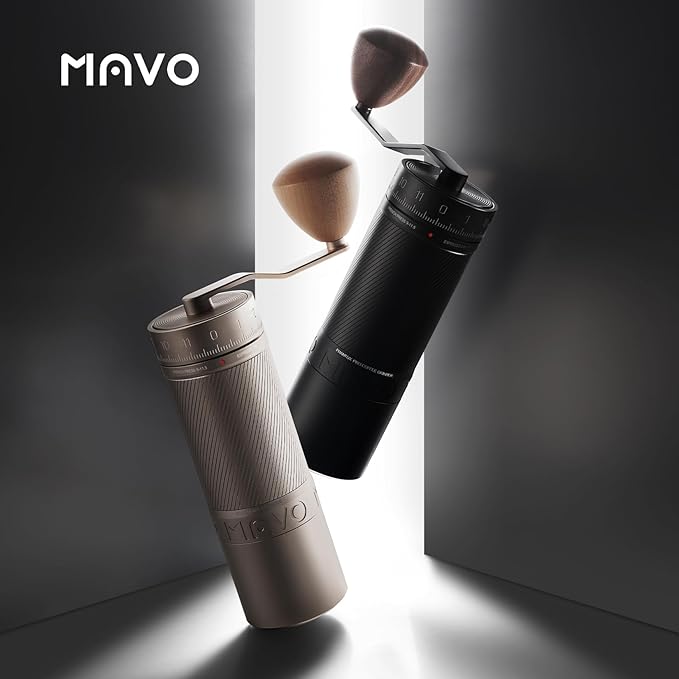 MAVO Manual Coffee Grinder, Phantox Pro Burr Coffee Grinder, Professional 45mm Stainless Steel Grinding Core, Capacity 30g, 120 Clicks Adjustment, Hand Coffee Grinder for Espresso, Pour Over, Black