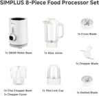 Simplus 42oz Blender for Smoothies with 2-Cup Food Processor & 1-Cup Vegetable Food Chopper, High Speed Blenders with 2 Speeds and Pulse for Puree, Nuts and Shakes