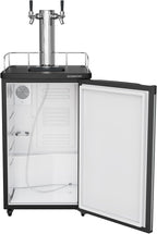 EdgeStar KC2000SSTWIN Full Size Stainless Steel Dual Tap Kegerator & Draft Beer Dispenser - Stainless Steel