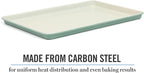 Martha Stewart Gallen 17 x 11 Inch Nonstick Carbon Steel Cookie Sheet – Teal, Durable Bakeware for Even Baking and Easy Cleanup