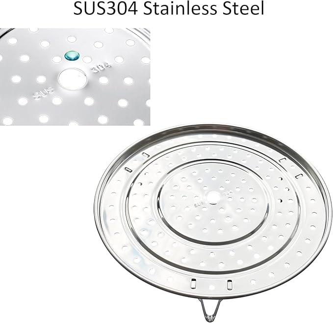 Steamer Rack, 11.81" / 30cm 304 Stainless Steel Removable Legs Multifunction Steaming Stand Holder Rack for Steamer Pot Pans
