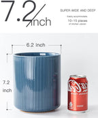 getstar Large Kitchen Utensil Holder for Kitchen Counter (H7.2” x W6.2”), Ceramic Cooking Utensil Holder with Cork Mat (Navy, Large(7.2"))