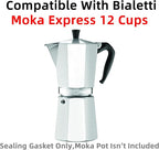 [UPGRADED] Sealing Gasket for Bialetti Moka Express 12 Cups Iconic Stovetop Espresso Maker - 6 PCS Replacement Food Grade Silicone Seal Ring for Aluminum Stovetop Coffee Maker Pots