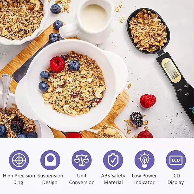 Digital Measuring Spoon Scale 500g/0.1g – Precision Coffee, Cooking & Baking Scale – Great Holiday Gift Under $15 for Coffee Lovers & Home Cooks – LCD Display, Batteries Included