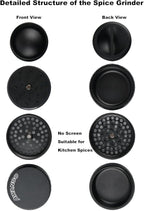 2.5" Grinder [Aluminum] 3-Piece 4-Parts Grinder for Kitchen Spice with Top Storage, Anti-jamming Teeth & Large Bottom Chamber