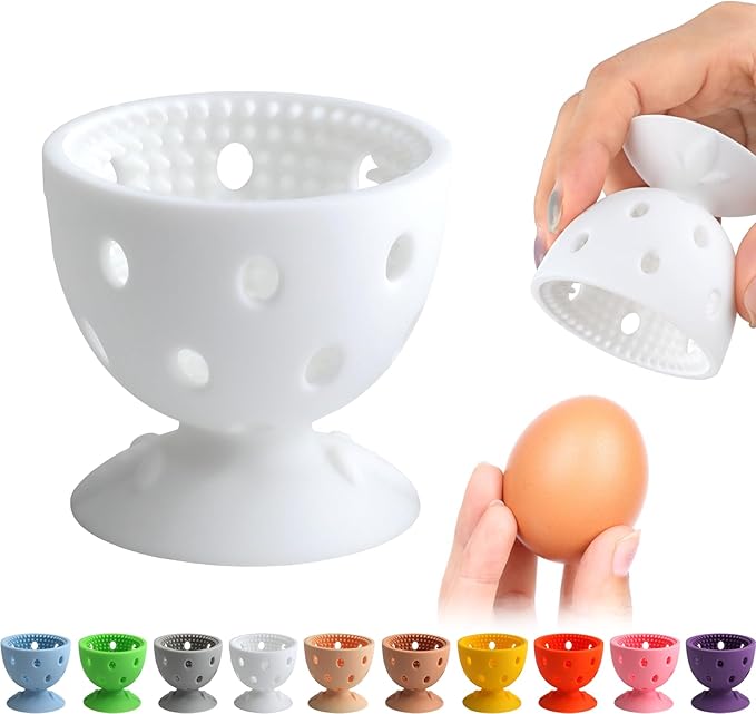Egg Brush Cleaner, Egg Cleaner Scrubber for Fresh Eggs, Cute Chick Shaped Silicone Egg Washer, Reusable Multipurpose Washing Egg Tool for Fruits and Vegetables(White)