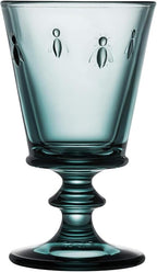 La Rochere Napoleon Bee Blue Stemmed Wine Glasses Set of 6 – Vintage French Glassware with Stable Base – Elegant, Durable Glasses for Confident Hosting and European-Style Tables (8 oz)