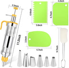 Frosting Piping Kit Cake Decorating Tools Supplies Icing Piping Kit Cupcake Decoration Gun Set Dessert Decorator Syringe Tools 6 Russian Piping Icing Nozzles Cupcake Frosting Filling Injector(Yellow)