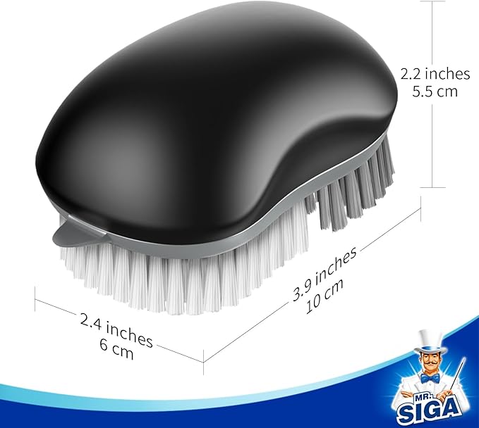 MR.SIGA Fruit and Vegetable Cleaning Brush with Non Slip Comfortable Grip, Pack of 2, Black