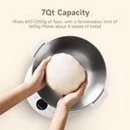 Joydeem HMJ-A701 Electric Dough Maker (7.4Qt) with Ferment Function - Ideal for Bread, Pizza, Sourdough & Dumpling Dough