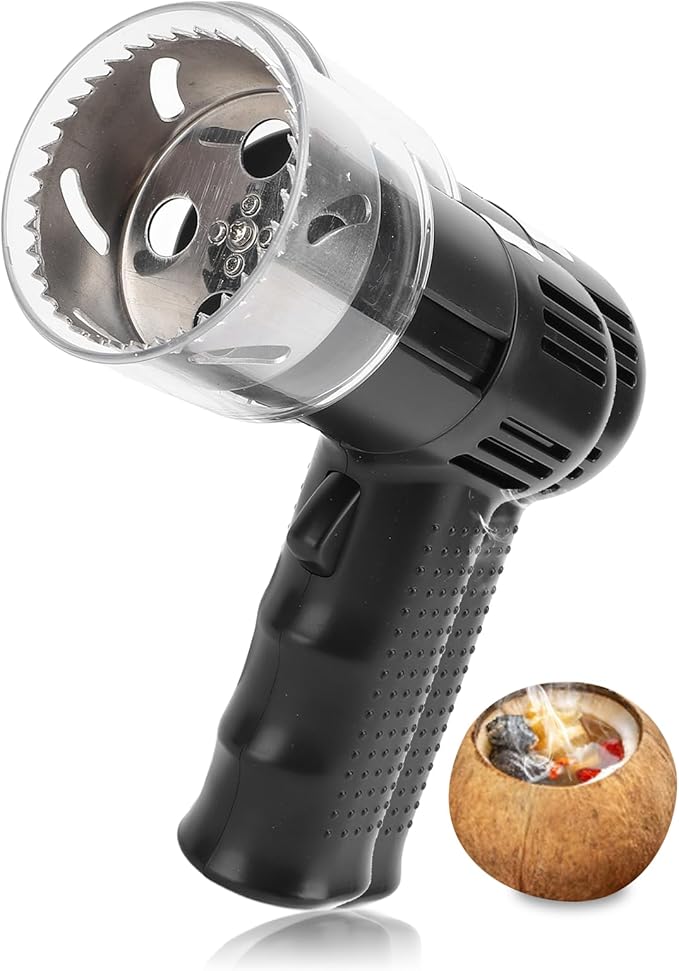 ASHATA Automatic Coconut Opener, Coconut Opener Tools Set, Stainless Steel Coconut Puncher, Coconut Meat Removal Tool, Electric Coconut Puncher Opening Tool for Young and Mature (Black)