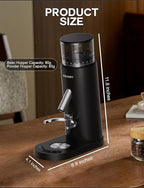 Burr Coffee Grinder – Portable Coffee Bean Grinder with 60 Grind Settings, LCD Timer, 51 & 58mm Portafilter Compatible - Rechargeable Electric Espresso Grinders for Home, Office & Travel