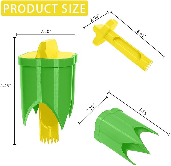 Pepper Corer, 2 in 1 Red Bell Pepper Seed Corer Remover Tool, Fruit & Vegetable Corers Quick Cave Tools for Jalapeno Cutter Deseeder, Yellow Green, 2 PCS