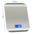 WIWUE GUO Food Scale, Kitchen Scale, Weight Scale Grams and Ounces for Weight Loss, Baking, Cooking, Keto and Meal Prep, LCD Display, 304 Stainless Steel