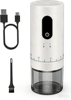 First Grind-While-Charging Rechargeable Coffee Grinder with Upgraded LED Battery Display, 1.7X Faster Grinding with 38 External Adjustable Settings & Ceramic Burrs, Portable for Travel, Camping, etc.