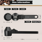Coffee Scoop & Funnel for Reusable K Cup Refillable Coffee Pods, Coffee Measuring Spoon 2 Tablespoon Capacity, Scoop with Funnel for Ground Coffee, Protein Powder, Tea (Black, 1 Pack)