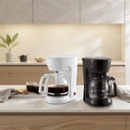 12-Cup Coffee Maker with Easy On/Off Switch, Easy Pour, Non-Drip Carafe with Removable Filter Basket,Keep Hot Plate,Clear Water Level Window Coffee Machine, Black (Black)