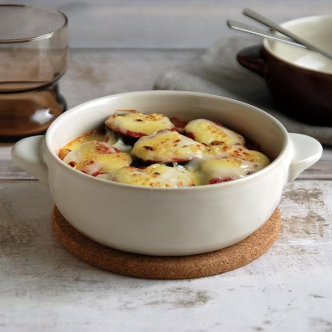 KINTO 23077 Hot Round Au Gratin, White, Oven, Microwave, Dishwasher Safe, Gift, Present