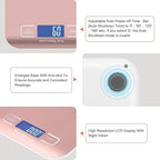 Digital Shipping Scale,Stainless Steel Panel, Accurate Portable Postal Scale for Packages, Small Business,Kitchen, Food, Handmade, Liquids, and Boutique (Rose Gold Rechargeable(10kg/1g))