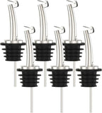 6 Pcs Oil Spout Liquor Bottle Pourer Spouts Stainless Steel Speed Pour Spouts for Olive Oil Dispenser Spout for About 3/4" Bottle Mouth, with Flip Top