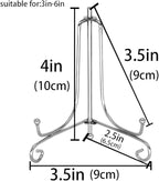 LIONWEI LIONWELI 4 Inch Silver Iron Plate Stand Holder Easel Display Stand for Plate?Picture?Photo and More,4 pcs.