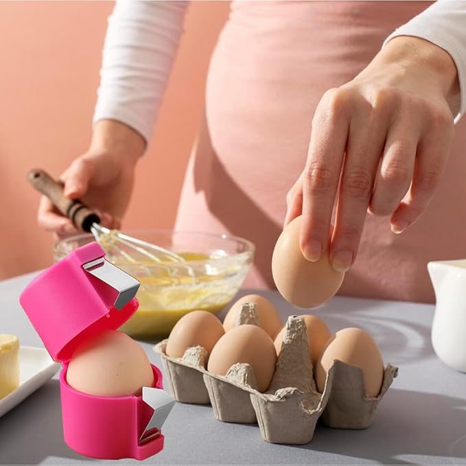 Egg Shell Opener, 2025 New Egg Cracker Tool for Raw Eggs, Stainless Eggs Peeling Tool Kitchen Gadgets, Eggshell Breaker for Hard Boiled Eggs (Y+O)