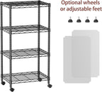SINGAYE 4 Small Wire Shelves Kitchen Pantry Close Home Organizers and Storage Bathroom Shelf Laundry Room Organization Adjustable Book Metal Garage Shelving Unit