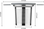 Ohtomber Tea Infuser Strainers, Stainless Steel Loose Leaf Tea Strainer Stepper with Heat Proof Double Handles, Extra Fine Mesh Ball Infusers, Diffuser Holder Filter for Mugs
