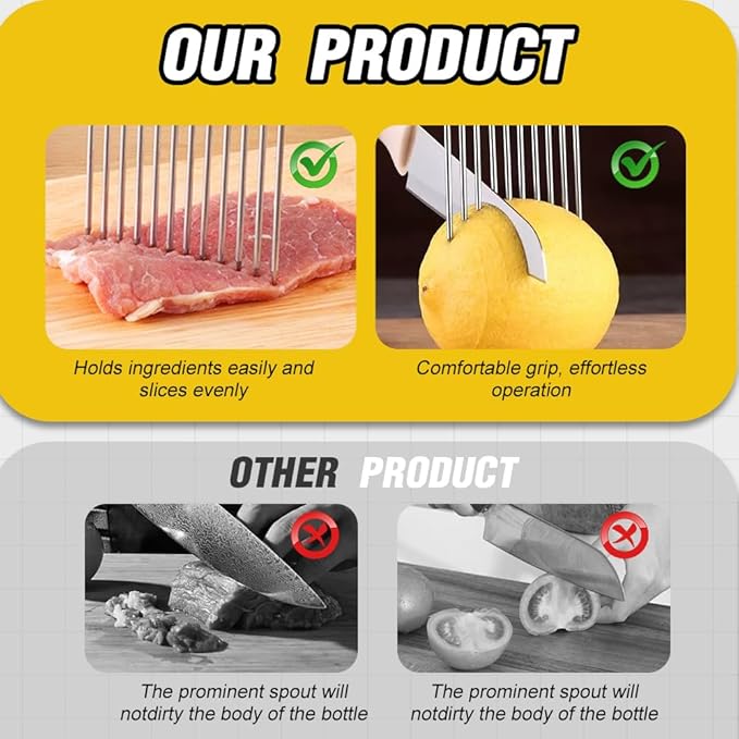 Onion Holder for Slicing, Stainless Steel Onion Slicing Rack, 2026 Upgraded Slicer, Lemon Slicer Vegetable Cutter, Home Kitchen Tools, Fruit, Lemon Slice Aids (Square-2pcs)