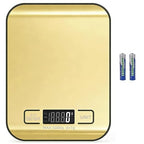 Digital Shipping Scale,Stainless Steel Panel, Accurate Portable Postal Scale for Packages, Small Business,Kitchen, Food, Handmade, Liquids, and Boutique (Mirror Gold Battery(5kg/1g))