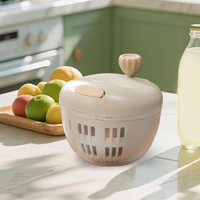 Lettuce Spinner - 800ML Vegetable Washer, Salad Dryer Bowl, Produce Cleaner | Manual Vegetable Spinner with Colander Basket for Fresh Crisp Greens, Kitchen Tool for Home Cooking Outdoor Picnic