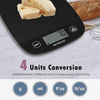 NUTRI FIT Food Scale for Kitchen Scales Digital Weight Grams and Ounces, Baking Scale Accurate for Weight Loss, Cooking, Coffee, Keto Diet, Meal Prep, 0.1oz Ultra Slim Smart Tare Black